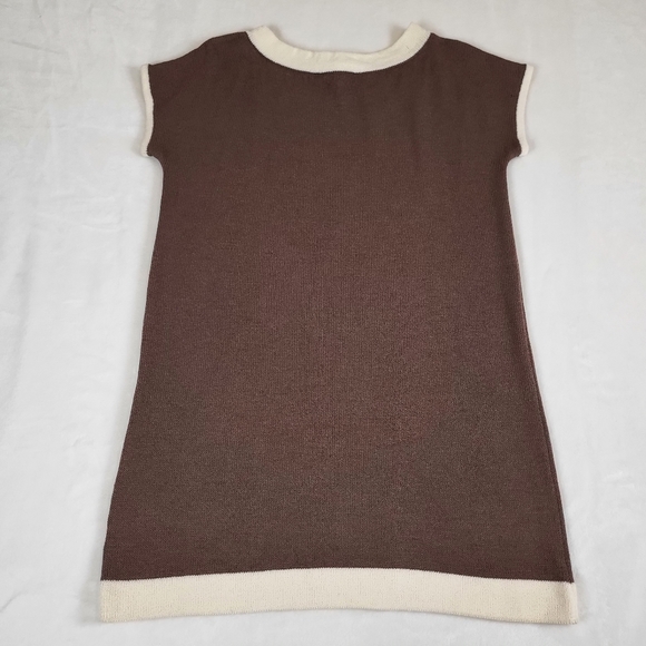 St John collection knit Crème And Brown Dress. Sz S - Picture 7 of 9